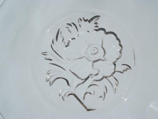 photo of Camellia vintage Jeannette glass, 4 pressed glass salad plate #4