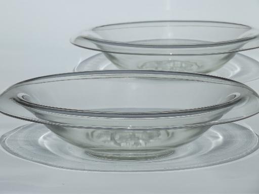 photo of Camellia vintage Jeannette glass, large rolled rim flower bowls  #1