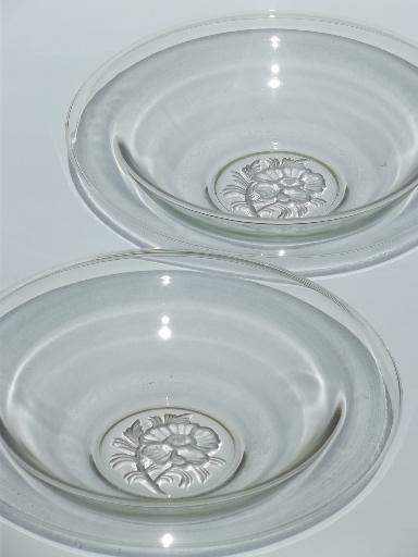 photo of Camellia vintage Jeannette glass, large rolled rim flower bowls  #2