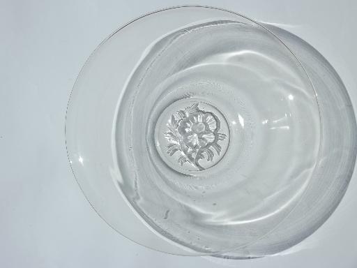 photo of Camellia vintage Jeannette glass, large rolled rim flower bowls  #3