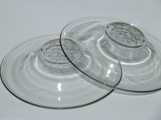 photo of Camellia vintage Jeannette glass, large rolled rim flower bowls  #4