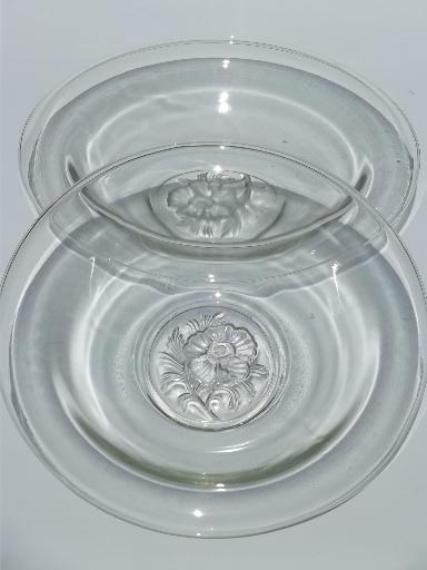 photo of Camellia vintage Jeannette glass, large rolled rim flower bowls  #6