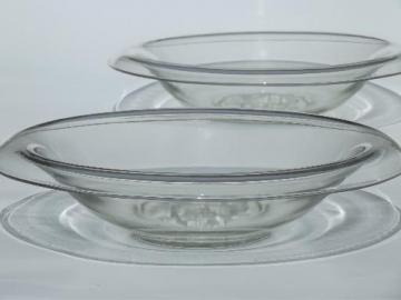 catalog photo of Camellia vintage Jeannette glass, large rolled rim flower bowls 