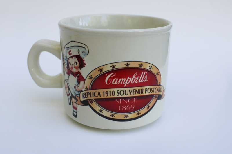 photo of Campbells soup mug w/ vintage Grace Drayton illustration circa 1910 antique advertising art #1