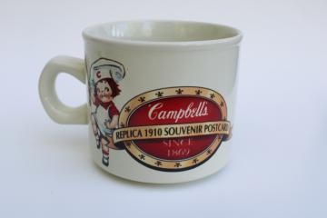 catalog photo of Campbells soup mug w/ vintage Grace Drayton illustration circa 1910 antique advertising art