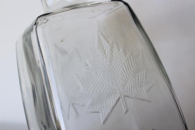 photo of Canada maple leaf vintage embossed glass liquor bottle decanter McNaughton whiskey #2