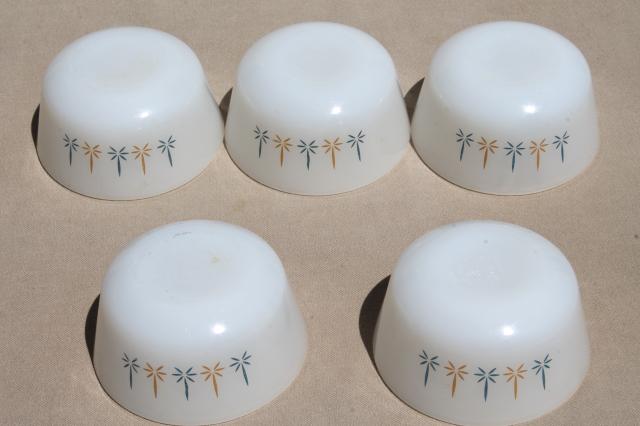 photo of Candle Glow Fire-King milk glass baking pan & custard cups, 1960s vintage #9