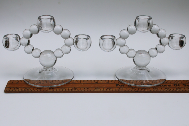 photo of Candlewick pattern glass candelabra, vintage Imperial glass clear crystal branched candlesticks  #6