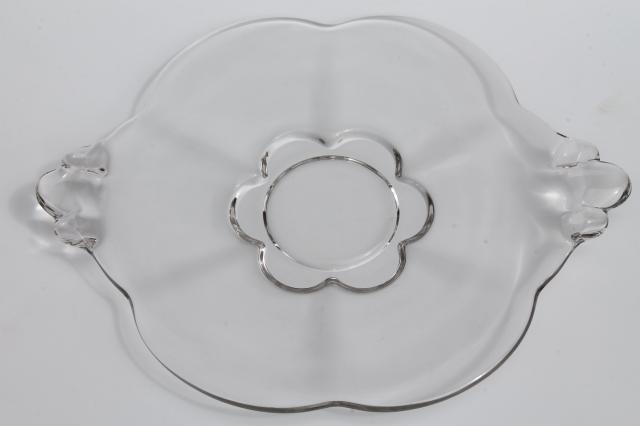 photo of Canterbury Duncan & Miller crystal clear glass cake plate / sandwich tray #2