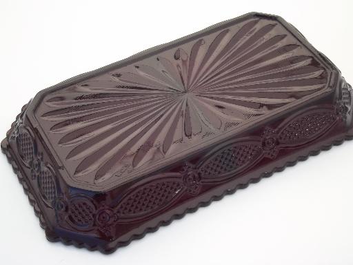 photo of Cape Cod royal ruby red vintage  Avon glass, divided relish tray plate #3