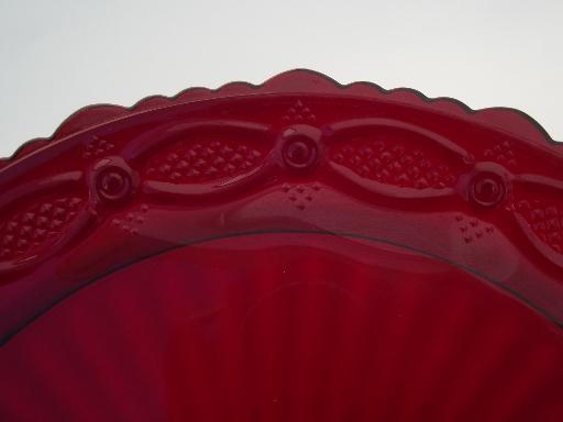 photo of Cape Cod royal ruby red vintage  Avon glass two-tier cake plate, tiered server tray #4