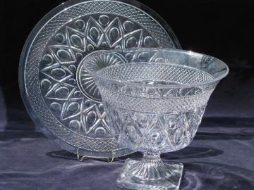 catalog photo of Cape Cod vintage Imperial glass torte plate and large urn bowl vase