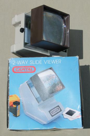 photo of Capital 2 way slide viewer for 35mm photo slides, never used w/ original box #7