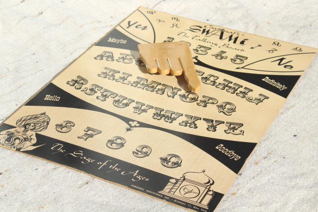 photo of Cardinal's Swami board w/ mystic hand planchette, vintage fortune telling oracle game oujia #2