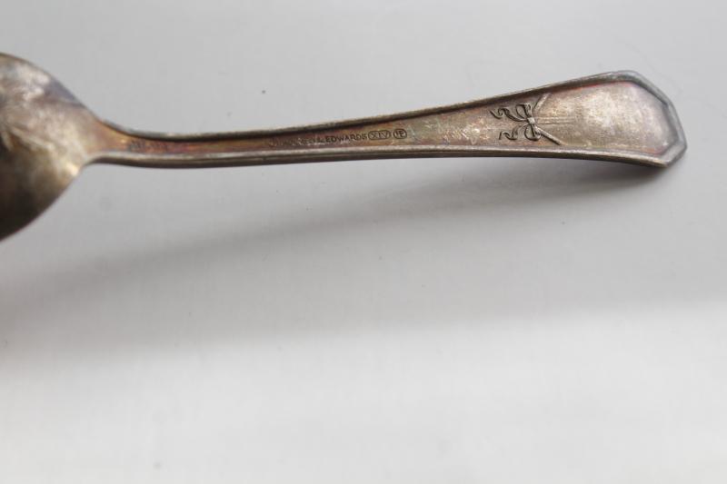 photo of Carolina flower basket pattern vintage silverplate teaspoons, Holmes & Edwards silver #4