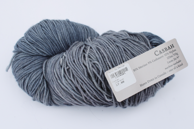 photo of Casbah merino cashmere nylon fingering weight yarn Stardust hand dyed blue grey shades  #1