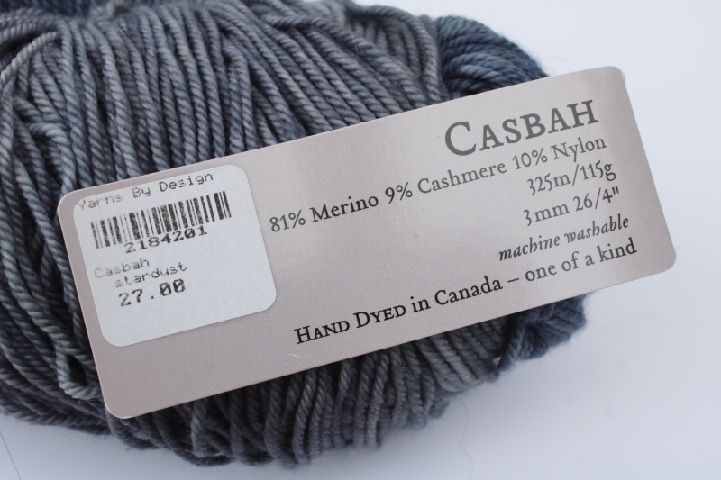photo of Casbah merino cashmere nylon fingering weight yarn Stardust hand dyed blue grey shades #2