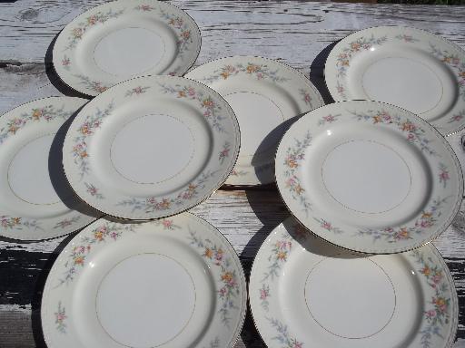 photo of Cashmere floral vintage Homer Laughlin Georgian china plates set of 8 #1