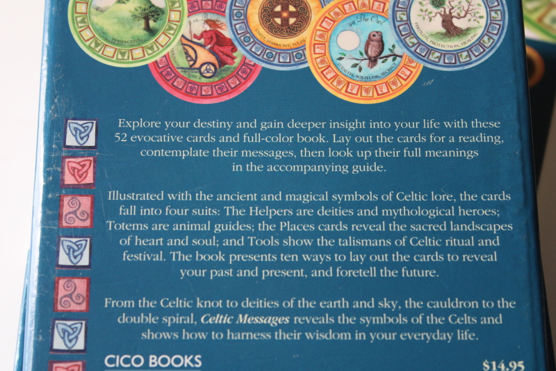 photo of Celtic Messages tarot deck w/ book, complete set round cards divination symbols Joules Taylor #3