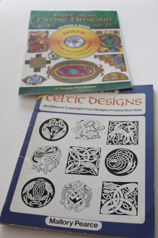 photo of Celtic designs vintage Dover books copyright free artwork graphic art includes CD #1