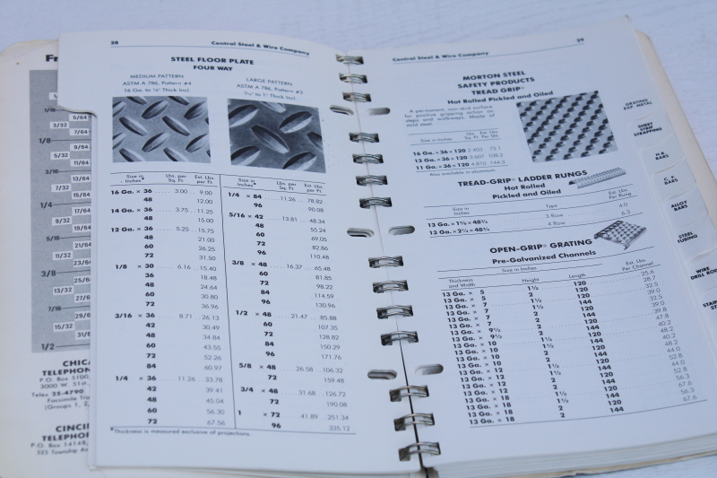 photo of Central Steel & Ryerson catalogs lot 1970s 80s, metal data and tables for fabricating machining #4