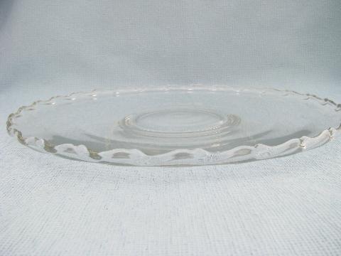 photo of Century pattern vintage Fostoria cake or torte plate, low footed platter #2