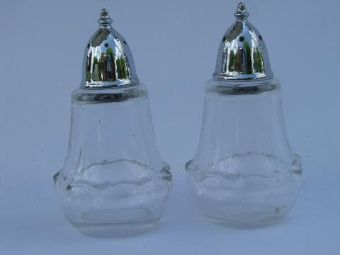 photo of Century pattern vintage Fostoria glass salt & pepper shakers S&P set #1