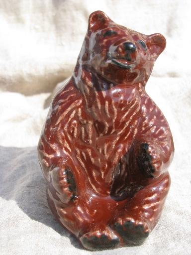 photo of Ceramic Arts Studio Madison Wisconsin vintage brown mama bear shaker #1