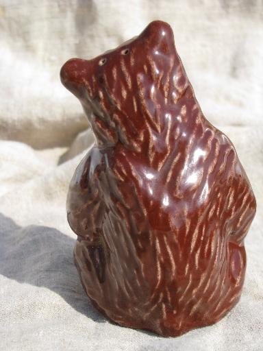 photo of Ceramic Arts Studio Madison Wisconsin vintage brown mama bear shaker #4