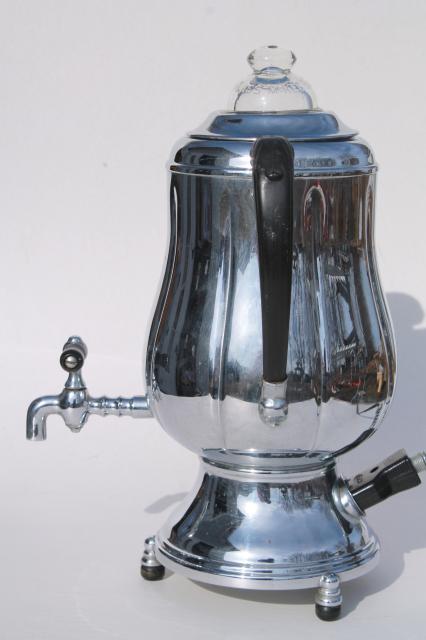 photo of Champion chrome percolator, vintage electric coffee maker, art deco pot w/ bakelite handles #11