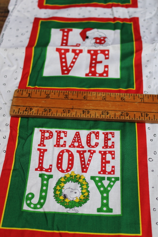 photo of Charlie Brown Christmas Peanuts Snoopy, Woodstock & the gang print cotton fabric craft panel  #4