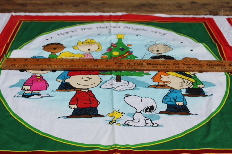 photo of Charlie Brown Christmas Peanuts Snoopy, Woodstock & the gang print cotton fabric craft panel  #5