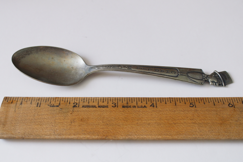 photo of Charlie McCarthy vintage child sized spoon, Duchess silver plate #3