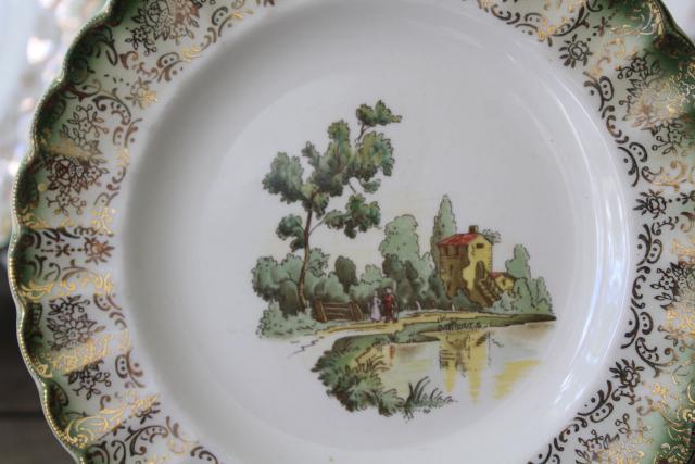 photo of Chateau France vintage American Limoges china plates, French country scenes #2