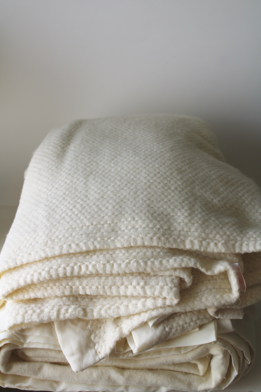 photo of Chatham USA soft synthetic thermal weave & plush blankets, ivory cream color twin or full  #1