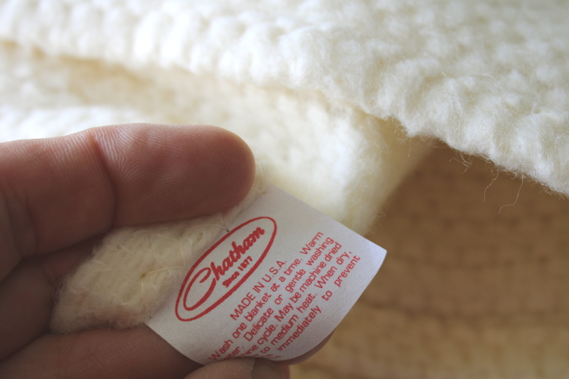 photo of Chatham USA soft synthetic thermal weave & plush blankets, ivory cream color twin or full  #2