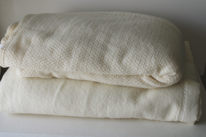 photo of Chatham USA soft synthetic thermal weave & plush blankets, ivory cream color twin or full  #5
