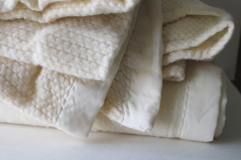 photo of Chatham USA soft synthetic thermal weave & plush blankets, ivory cream color twin or full  #6