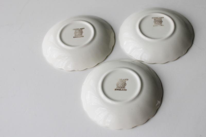 photo of Chelsea Wicker vintage Copeland Spode butter pat plates, embossed plain white china #4