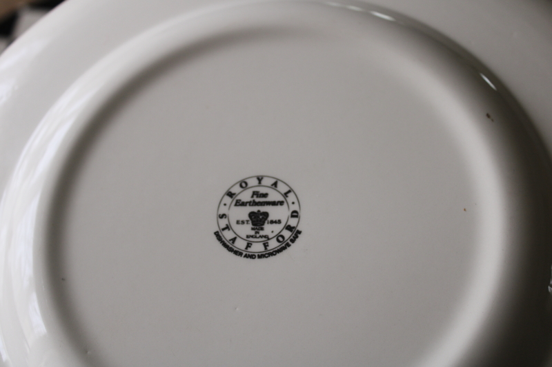 photo of Chequers Royal Stafford England black & white checked dinner plates, whimsical mod checkerboard pattern  #3