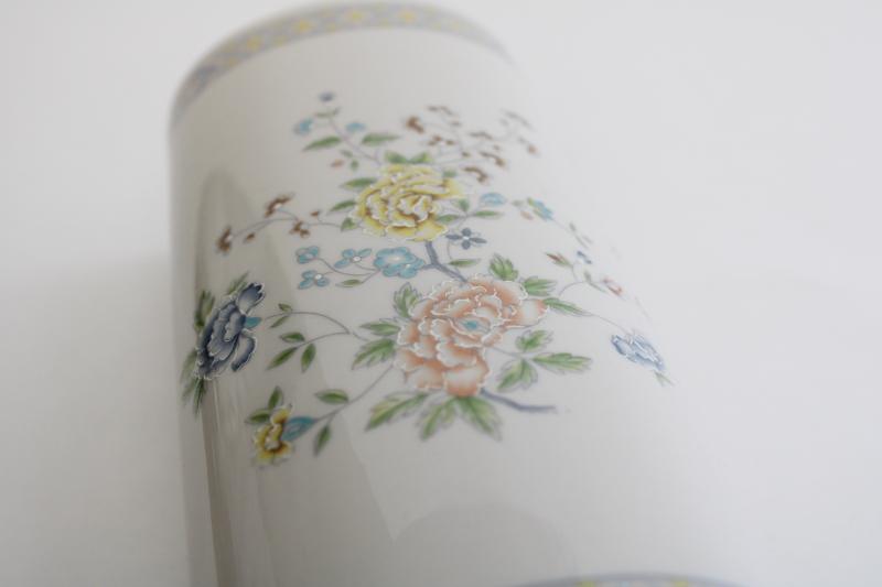 photo of Cherrywood Gorham Danbury Mint china vase, cherry wood chinoiserie pattern #4