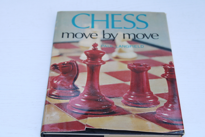 photo of Chess Move by Move Paul Langfield 70s vintage book w/ game diagrams #1