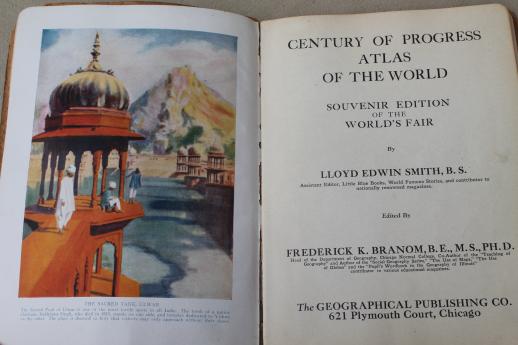 photo of Chicago World's Fair Century of Progress 1933 World Atlas w/ vintage maps #6