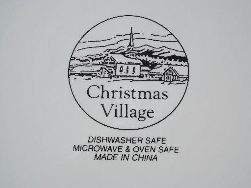 photo of China holiday dinner plates, Christmas Village green and red tree #4