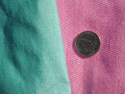photo of China silk vintage fabric, aqua & pink #2