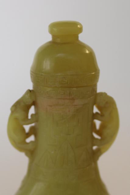 photo of Chinese snuff bottle, big cats carved stone 20th century vintage or antique? #2