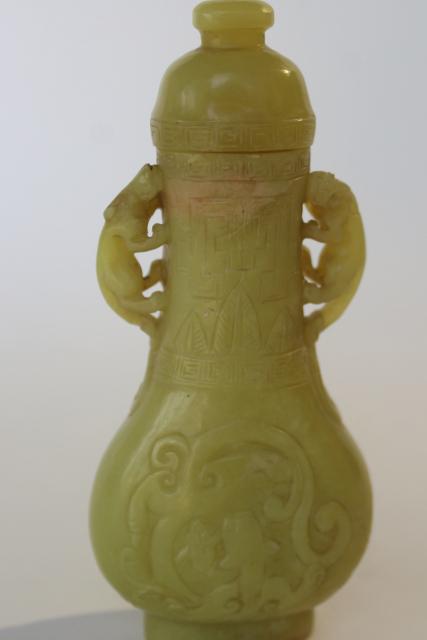 photo of Chinese snuff bottle, big cats carved stone 20th century vintage or antique? #3