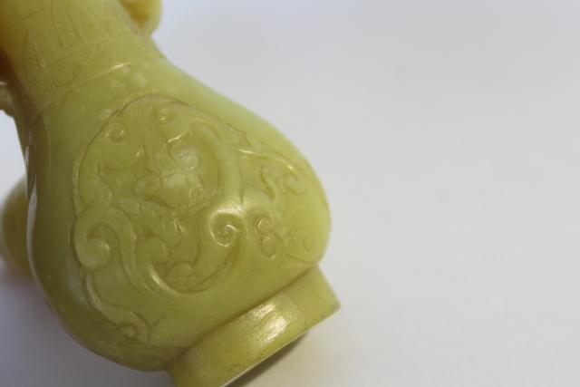 photo of Chinese snuff bottle, big cats carved stone 20th century vintage or antique? #4