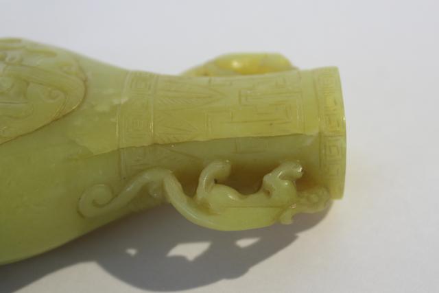 photo of Chinese snuff bottle, big cats carved stone 20th century vintage or antique? #9