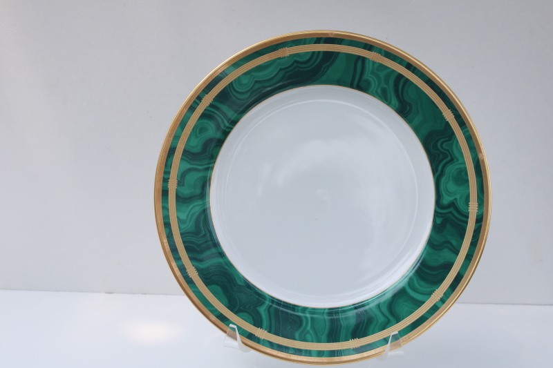 photo of Christian Dior Malachite china green w/ gold, unused vintage place setting five pieces #10